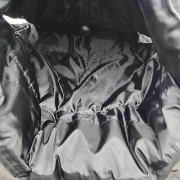 Denim and Co Black Denim Puffer Vest Womens Large Down Feather Fill Snap Zipper - Picture 8 of 12